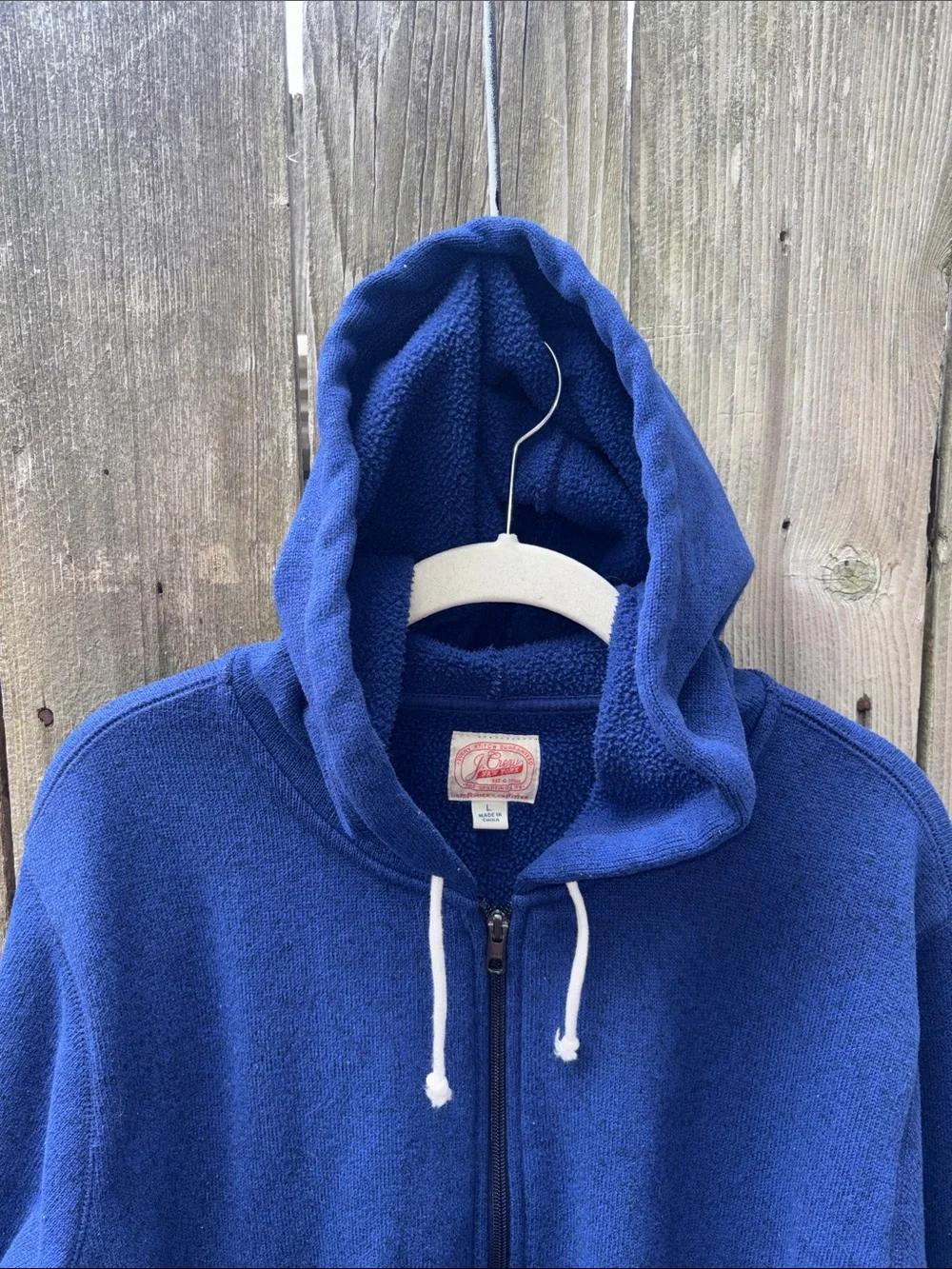 J. Crew Vintage Full Zip Hoodie Sweatshirt w Pockets Jacket Blue Men’s Large